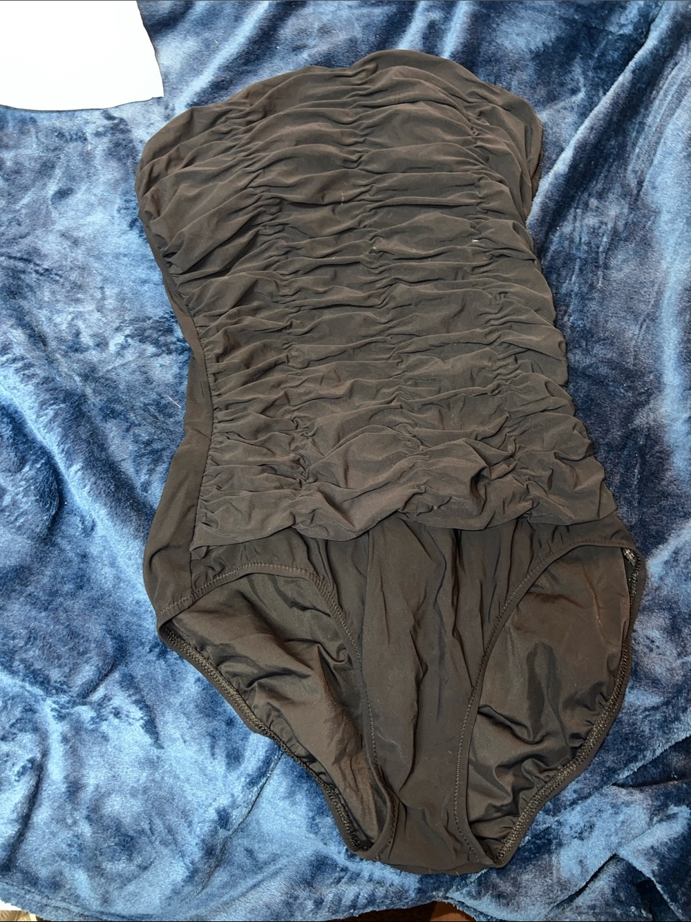 Black Ruched One-Piece Swimsuit